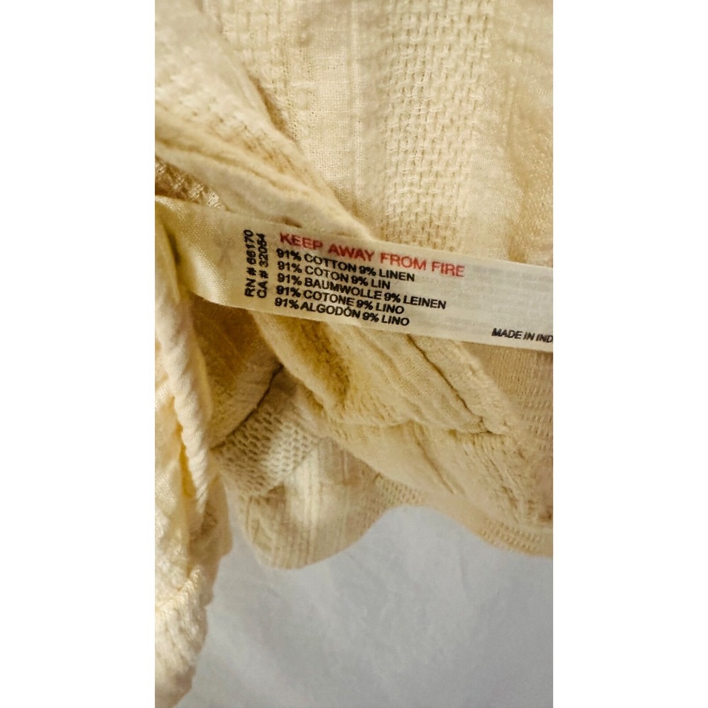 Free People Linen Blend Blazer Beige Cream Size XS Double Pockets Single Button - Picture 5 of 7